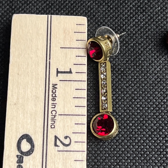 HEIDI DAUS "AN AFFAIR TO REMEMBER" 4 STRAND NECKLACE & EARRINGS SET Black & Red - Picture 13 of 14